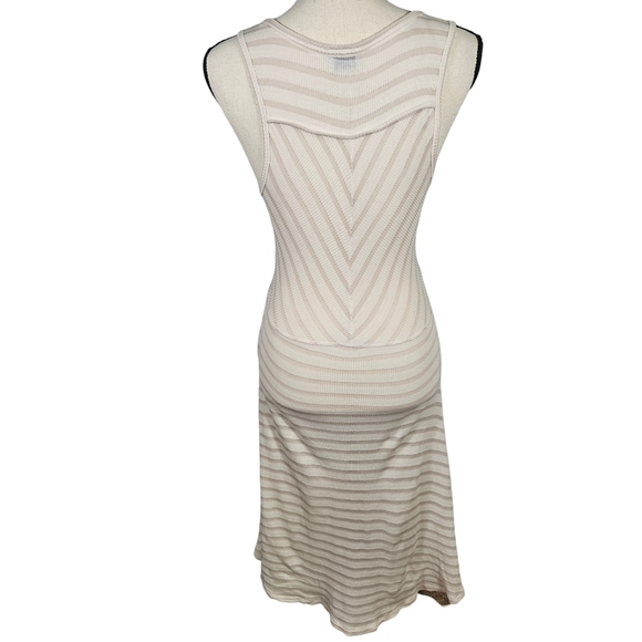 Postmark By Anthropologie Hi/Low Button Up Semi Sheer Swing Dress, Cream, XS - Picture 3 of 15